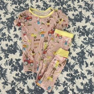 Little sleepies Bunny farm print pajamas